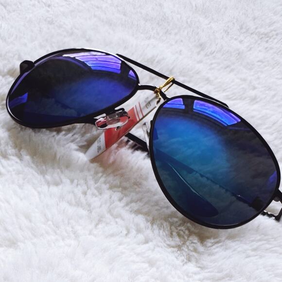 Stylens Accessories - Freya Blue w/Black Rim Mirrored Sunglasses